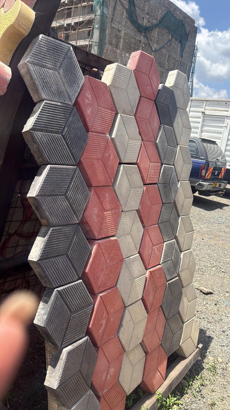 Coloured cabro paving