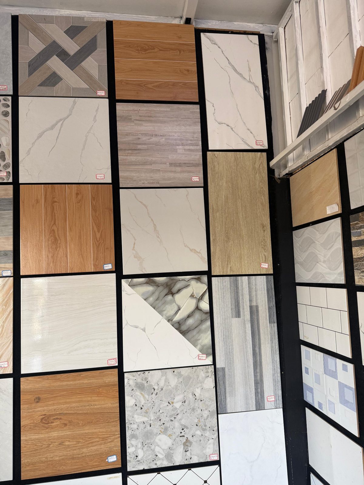 Wall and floor tile displays